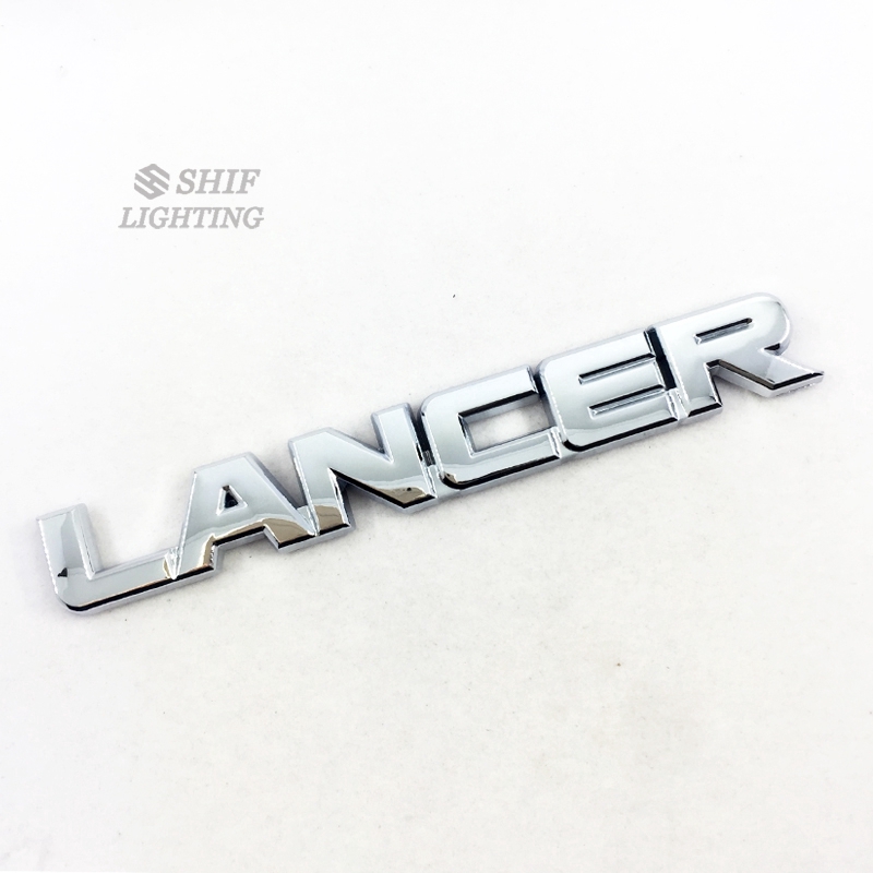 Logo crom chữ LANCER trang trí dán cốp sau xe hơi MITSUBISHI