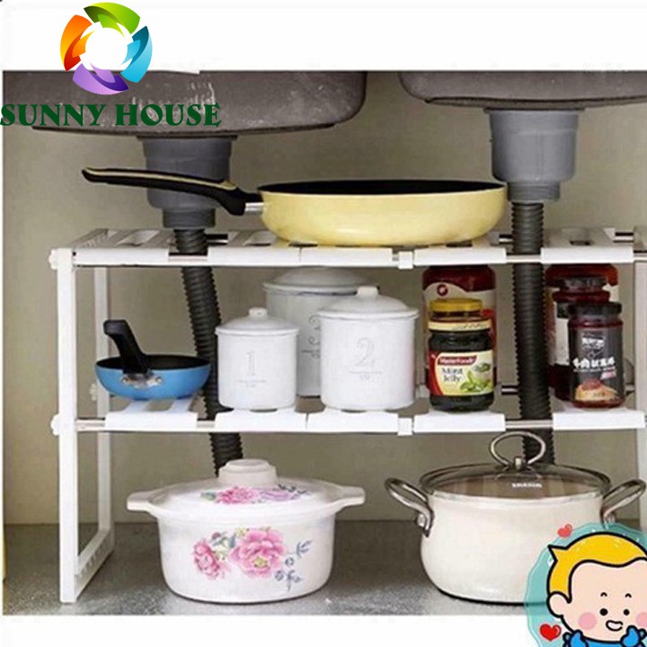 [LOẠI 1] Kệ gầm bếp đa năng INOX 304, kệ đựng dụng cụ nhà bếp - Sunny House