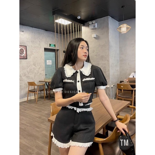 [ 𝐅𝐑𝐄𝐄 𝐒𝐇𝐈𝐏 ]  SÉT DẠ TIÊU CỔ BÈO SIÊU XINH. VẢI DẠ CỔ BÈO HANG ĐẸP LẮM Ạ