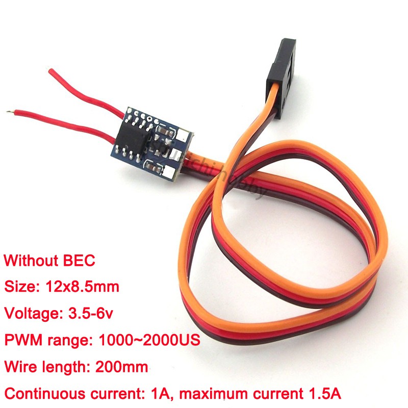 1 bảng mạch điều khiển tốc độ hai chiều Micro 1A ESC DC 5V cho xe đồ chơi RC 360° Động cơ Servo