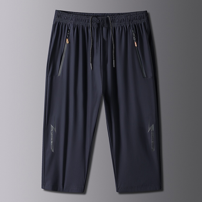 Quần Short Vải Lụa Lạnh Mỏng Dáng Rộng Thoáng Khí Thời Trang Mùa Hè Cho Nam