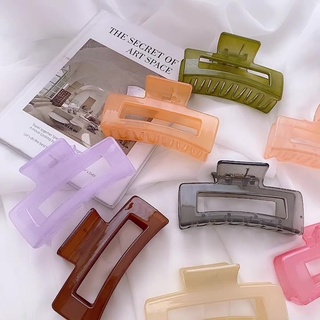 Kẹp Tóc, Cặp Tóc Càng Cua Vuông Loại To Màu Trong, Đục Thời Trang Hàn Quốc