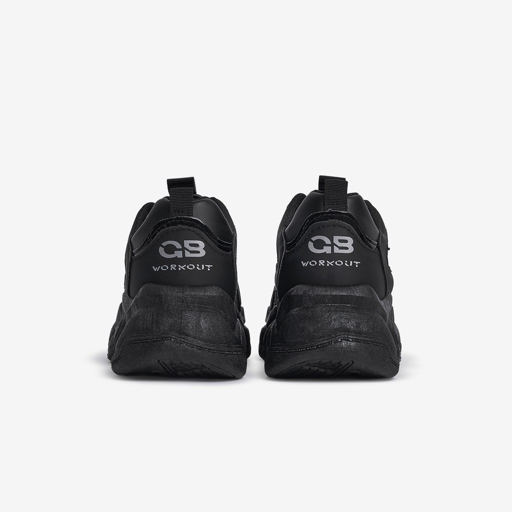 Giày Thể Thao Nữ Đế Cao Giày BOM Sneaker Đế Độn Tăng Chiều Cao Da PU 2 Màu Đen Kem giayBOM GB Warriors B1094