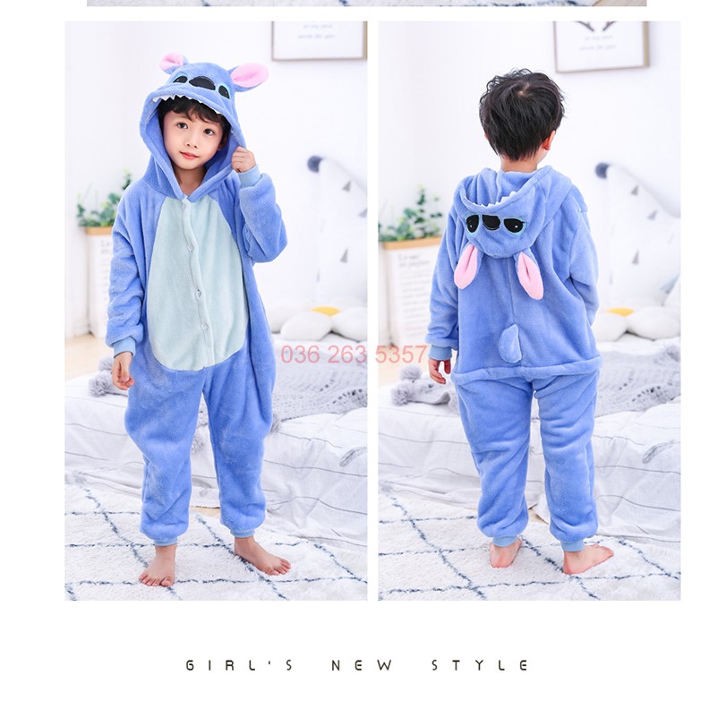 Bộ Đồ Thú Stitch Xanh ❤️ FREESHIP ❤️ Bộ đồ thú Stitch Xanh Trẻ Em - Hàng Cao Cấp Loại 1