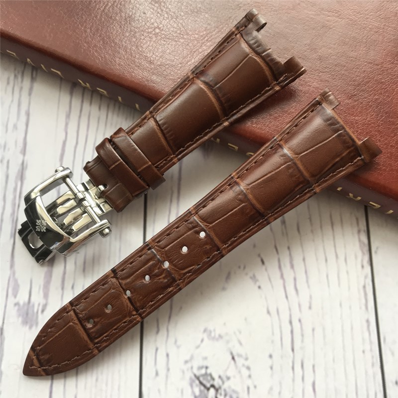 Dây đeo bằng da thay thế 25mm cho đồng hồ Patek Philippe Nautilus 5712G 5711 Notch 13