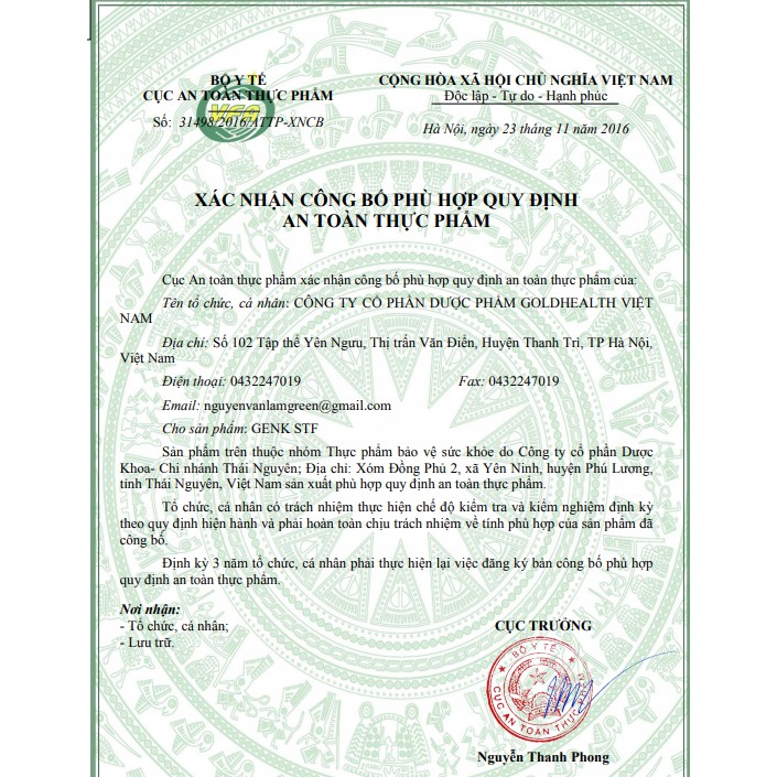 Viên Uống GenK STF Hộp 100 Viên