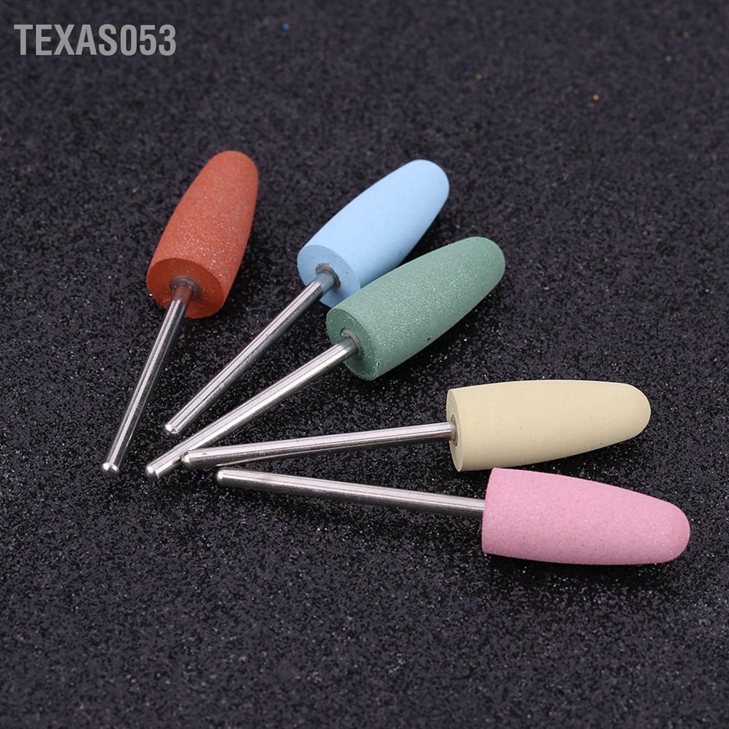 [Hàng Sẵn] Set 5 Đầu Mài Móng Silicone Làm Móng Tay gel nail Chuyên Dụng【Texas053】