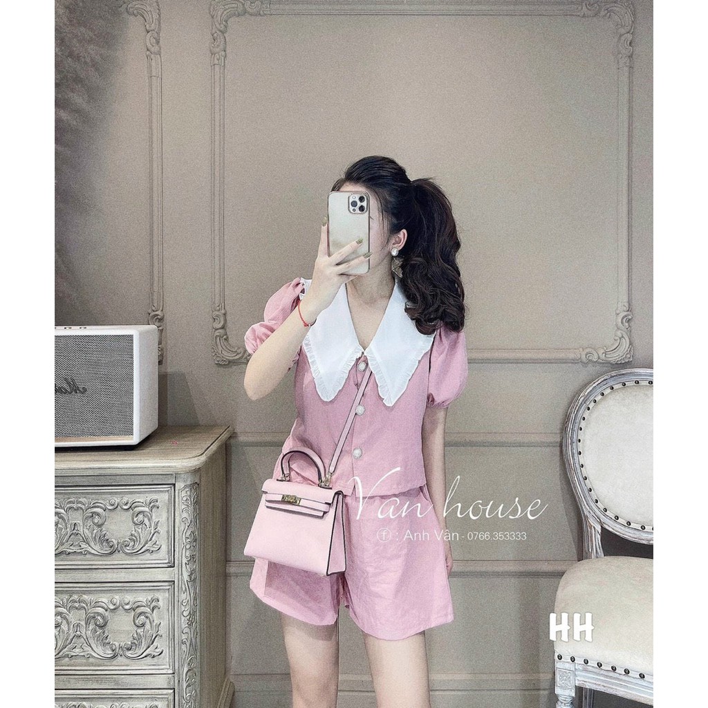 SET ĐŨI PHỐI CỔ TRẮNG BÈO CÚC HOA 2M(HỒNG/ VÀNG) | BigBuy360 - bigbuy360.vn