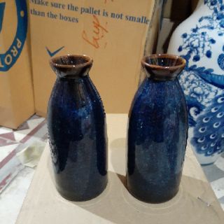 Bình Sake men xanh