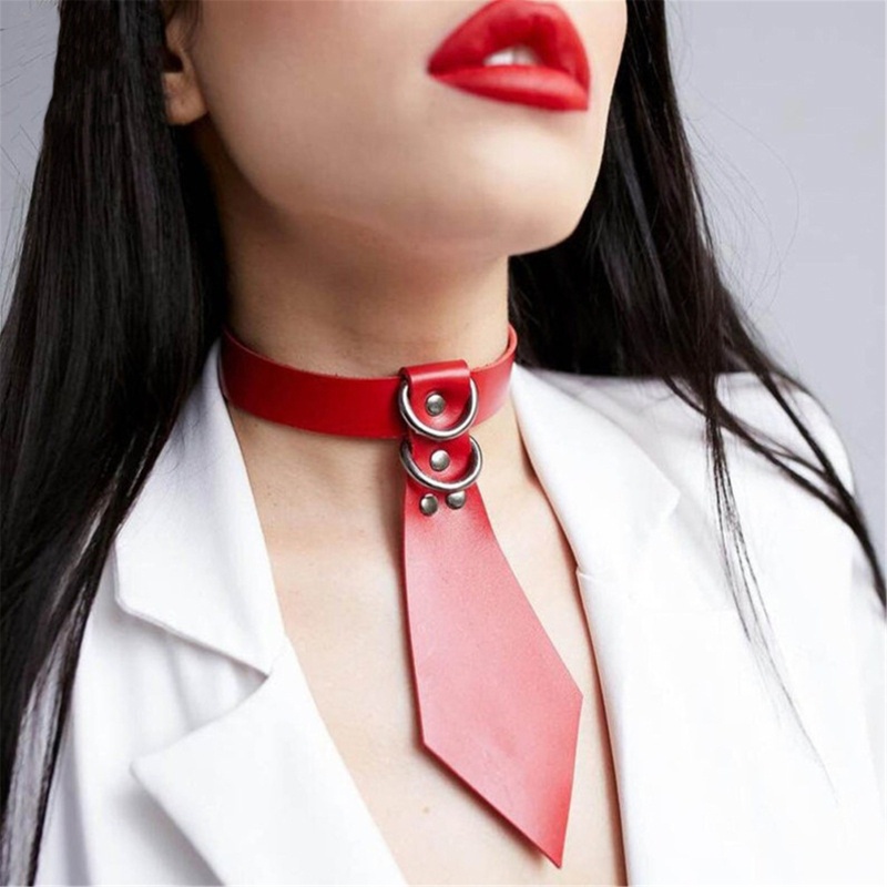 Vòng Cổ Choker Thắt Cà Vạt Phong Cách Punk Gothic Có Thể Điều Chỉnh Dành Cho Nữ