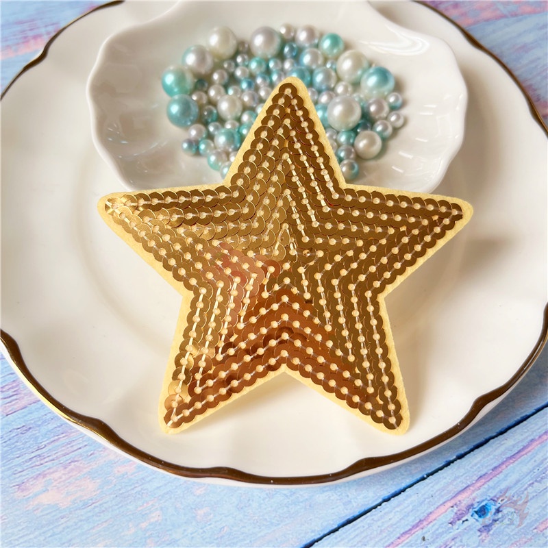 ☸ Sticker Ủi Thêu Hình Ngôi Sao ☸ 1 Cái Tự May Thêu Trên Sắt Trên Huy Hiệu Miếng Vá