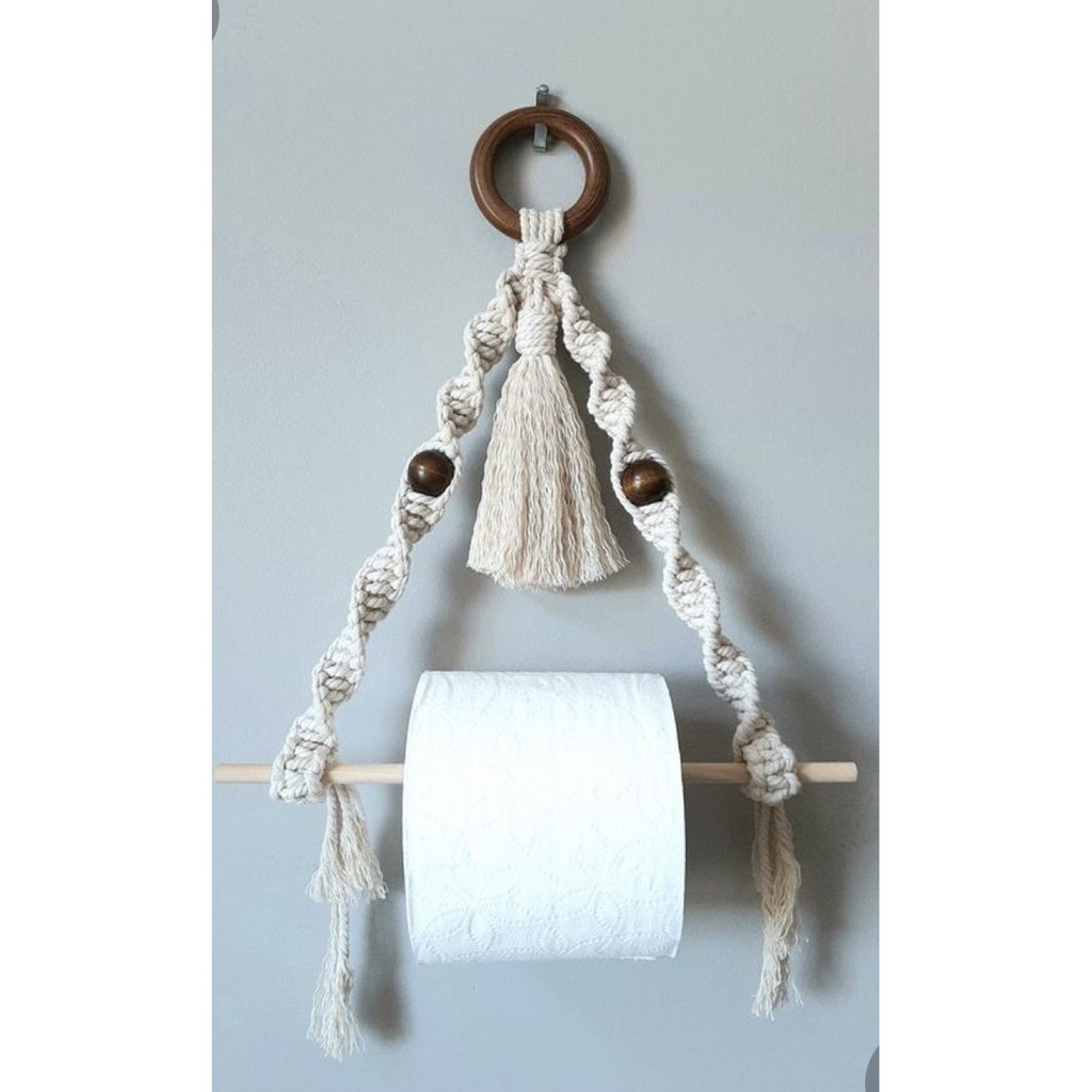 Móc treo giấy vệ sinh Macrame - Kệ bỏ giấy vệ sinh