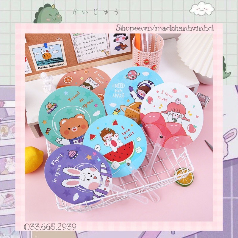 Quạt Mini Cầm Tay Hình Tròn Nhiều Mẫu Xinh Xắn - Mẫu Mới Hot 2021