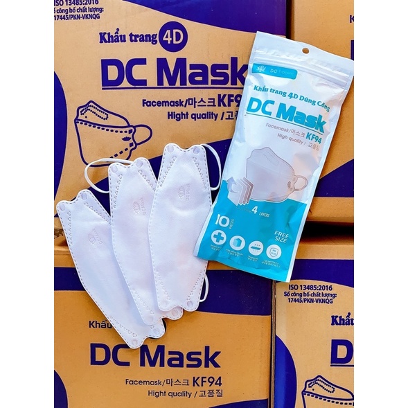 [Túi 10 Chiếc] Khẩu trang 4D DP Mask KF94 cao cấp kháng khuẩn y tế chống bụi mịn 3D 5D N95. ĐP Đại Phát bán lẻ giá sỉ.