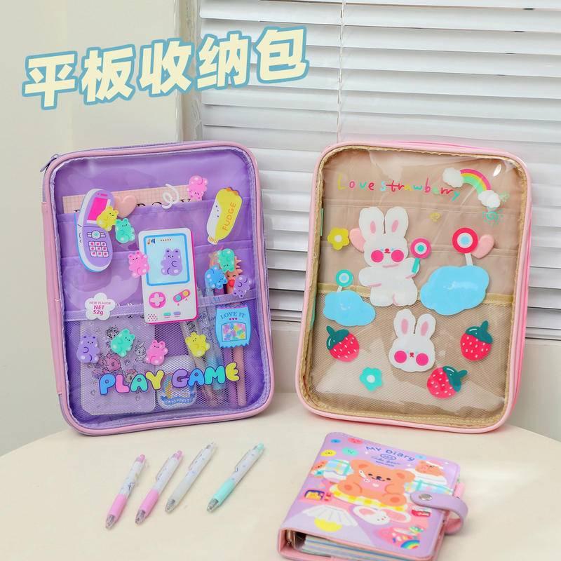 Túi đựng máy tính bảng ipad 11 inch trong suốt họa tiết hoạt hình phong cách Hàn Quốc