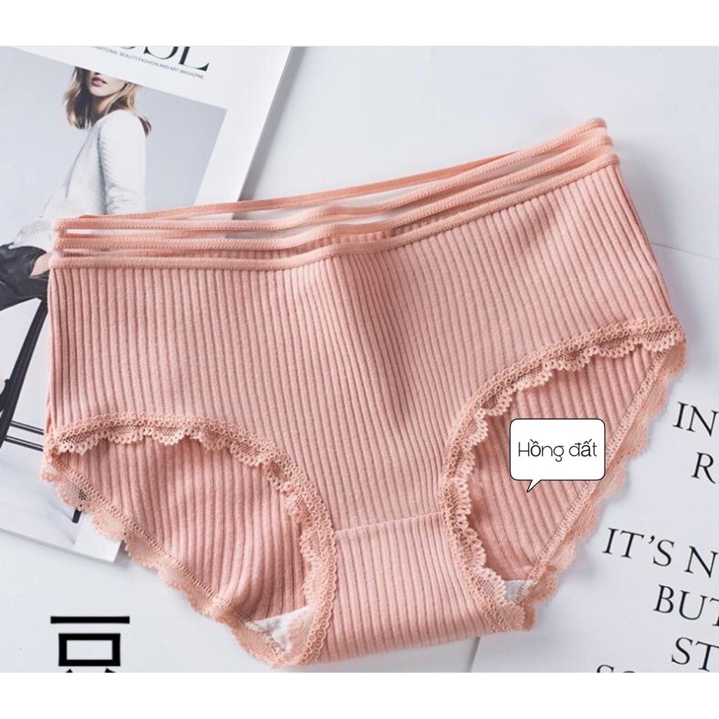 Quần lót nữ, quần lót chất liệu cotton tăm cạp sọc kháng khuẩn kiểu dáng nhã nhặn tinh tế form ôm gợi cảm | BigBuy360 - bigbuy360.vn