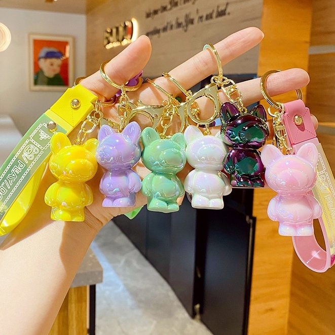 Móc khóa hình chú cún hoạt hình bằng acrylic nhiều màu sắc dễ thương