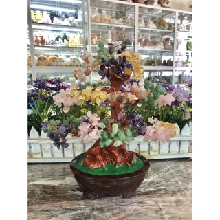 Cây tài lộc phong thủy đá ta. ngũ sắc - cao 30 cm
