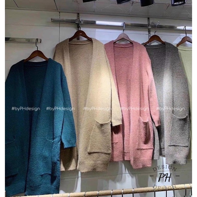 Khoác len dáng dài 5 màu