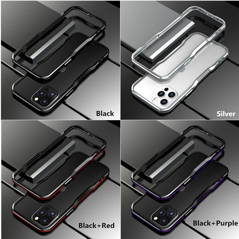 Apple iphone 12 Pro Max 5G/i 12 Mini 11 Pro XR Aluminum Metal bumper frame Ultra Thin Cases Back Cover Casing shockproof