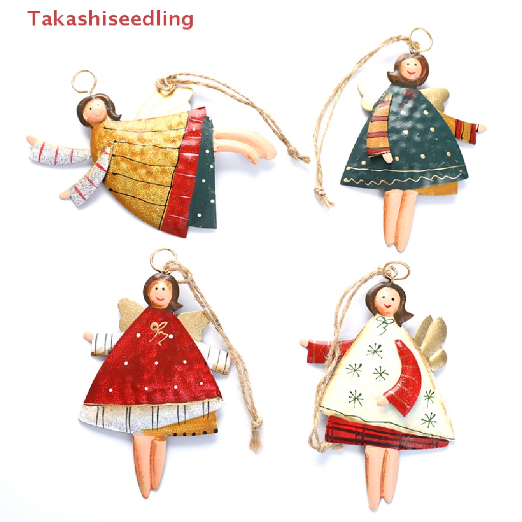 Phụ Kiện Treo Trang Trí Cây Thông Giáng Sinh Năm Mới Hình Thiên Thần Bằng Kim Loại