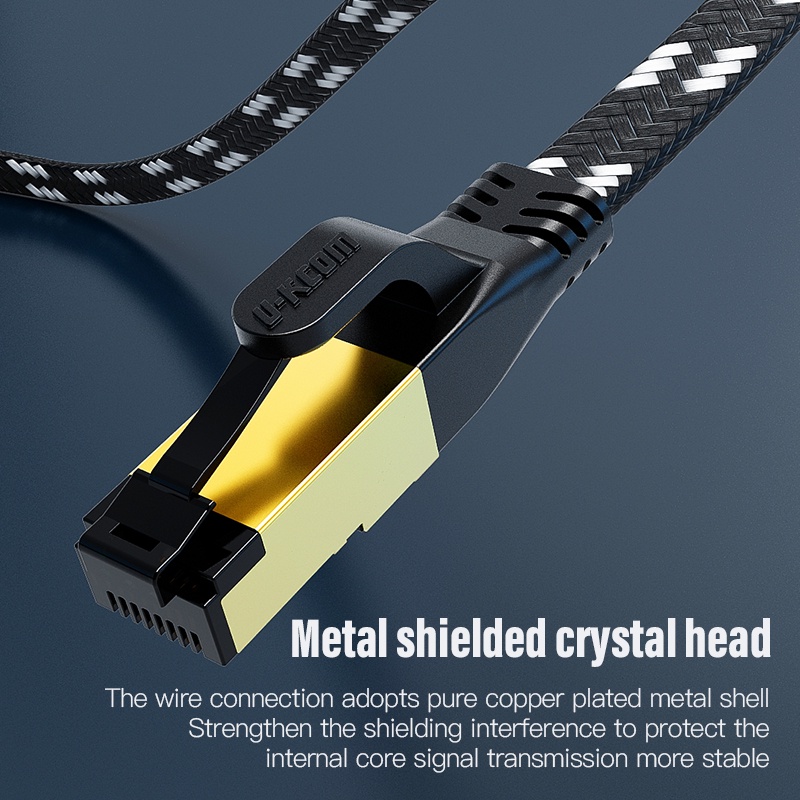 Dây cáp mạng U-KCOM 10Gbps Cat7 Lan Internet RJ45 CAT7 Wifi tốc độ cao kiểu phẳng mạ vàng