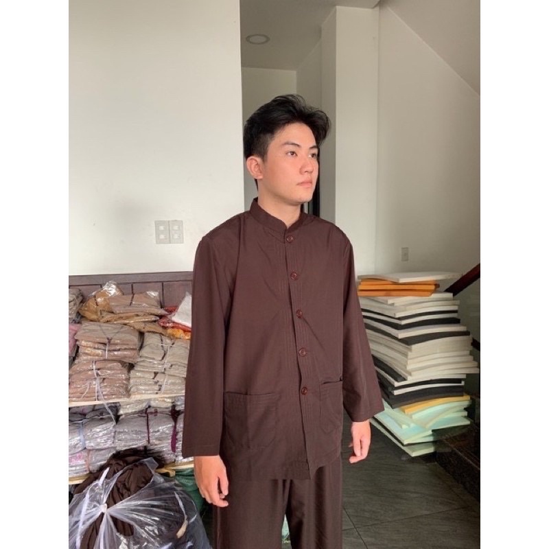 Đồ lam đi chùa —-** Đồ lam Lảnh Tụ Nam Nút Cài