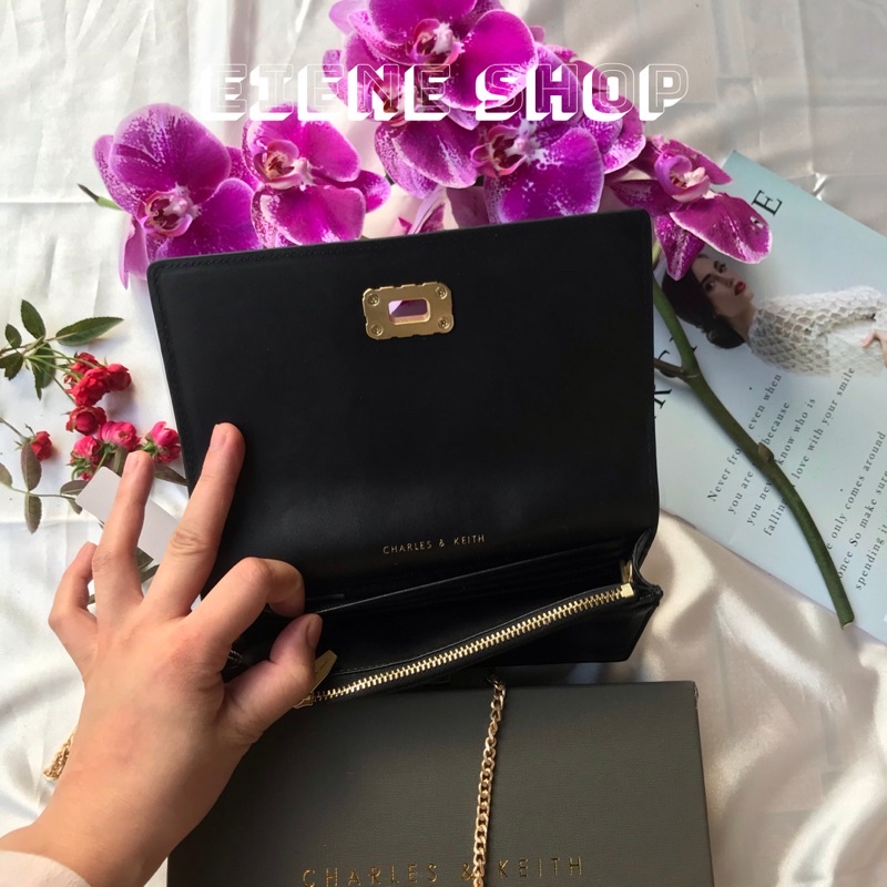 Túi Nữ Dạng Trám Sần Clutch Nữ Có Dây Xích Tháo Dời Micaela Quilted Phone Pouch