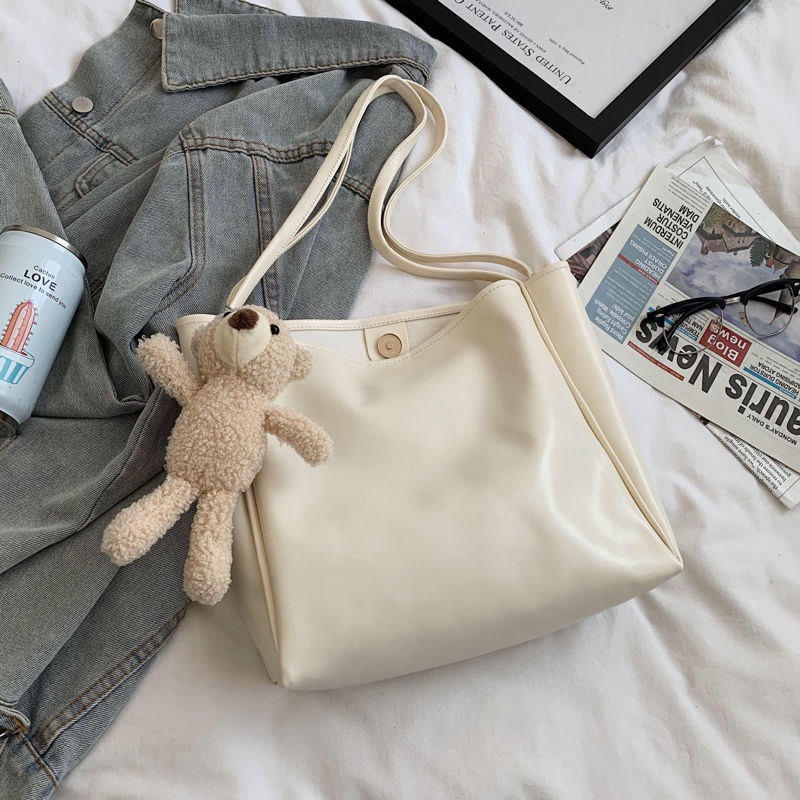 Túi tote đeo vai cỡ lớn thiết kế đơn giản thời trang Hàn Quốc 2020 dành cho nữ