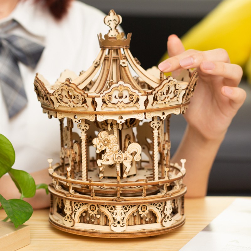 Mô hình Hộp nhạc Romantic Carousel AMK62 Mechanical Music Box