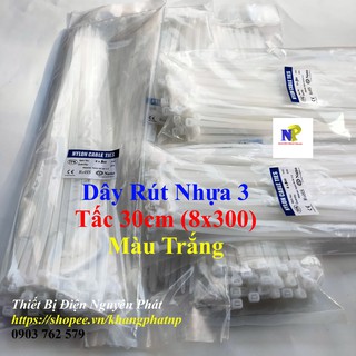 Dây rút nhựa 3 tấc 30cm màu trắng