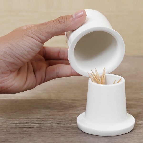hũ đựng tăm sứ minh long - hũ đựng tăm