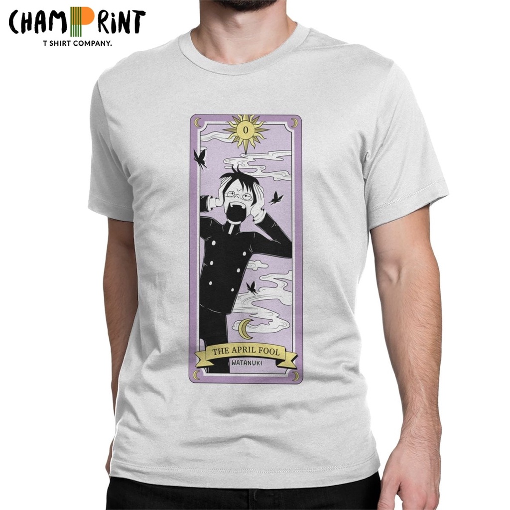 Áo Thun 100% Cotton Tay Ngắn Cổ Tròn In Hình Bài Tarot Watanuki Kimihiro Cho Nam Giới