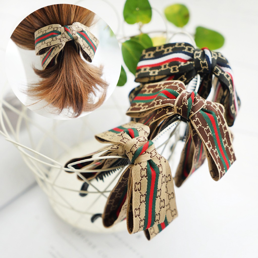 Banana clip bow, retro Japanese and Korean style fabric, women's accessory headdress hairpin.