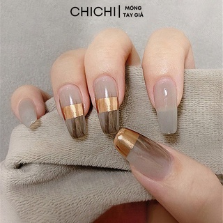 Móng tay giả dài kèm keo set 24 nail giả họa tiết độc đáo cá tính tặng kèm phụ kiện dán móng