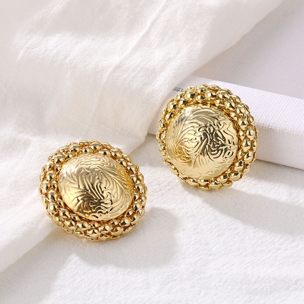 Khuyên tai kim loại phong cách vintage cho nữ