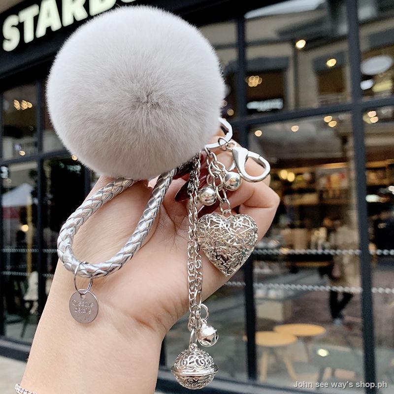 Móc Khóa Gắn Quả Bông Và Chuông Dễ Thương Sáng Tạo Cho Nữ