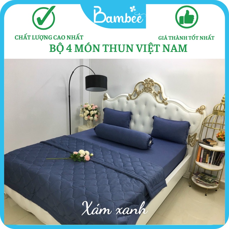 Bộ Ga Thun Lạnh 1 Màu Hàn Quốc 4 món, Bộ Ga Trơn 1 Màu HQ | BigBuy360 - bigbuy360.vn