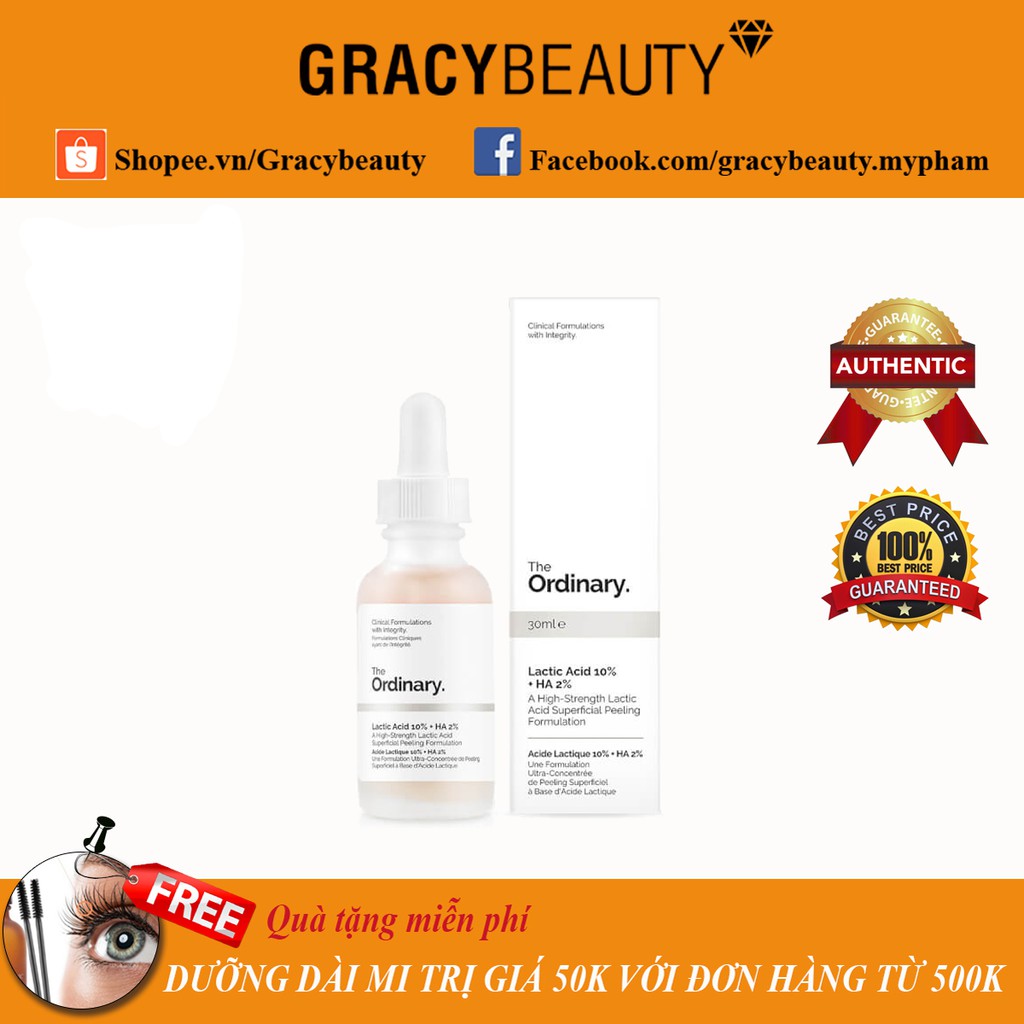 Tẩy da chết hoá học AHA The ordinary Lactic Acid