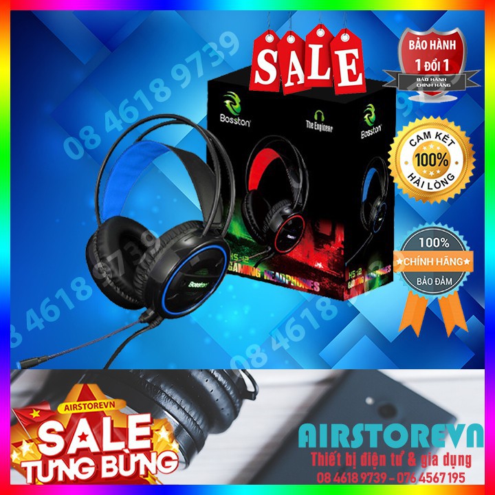 Headphone Bosston HS12 Led Rainbow âm thanh cực hay - Màu bất kì - Bảo hành 1 đổi 1