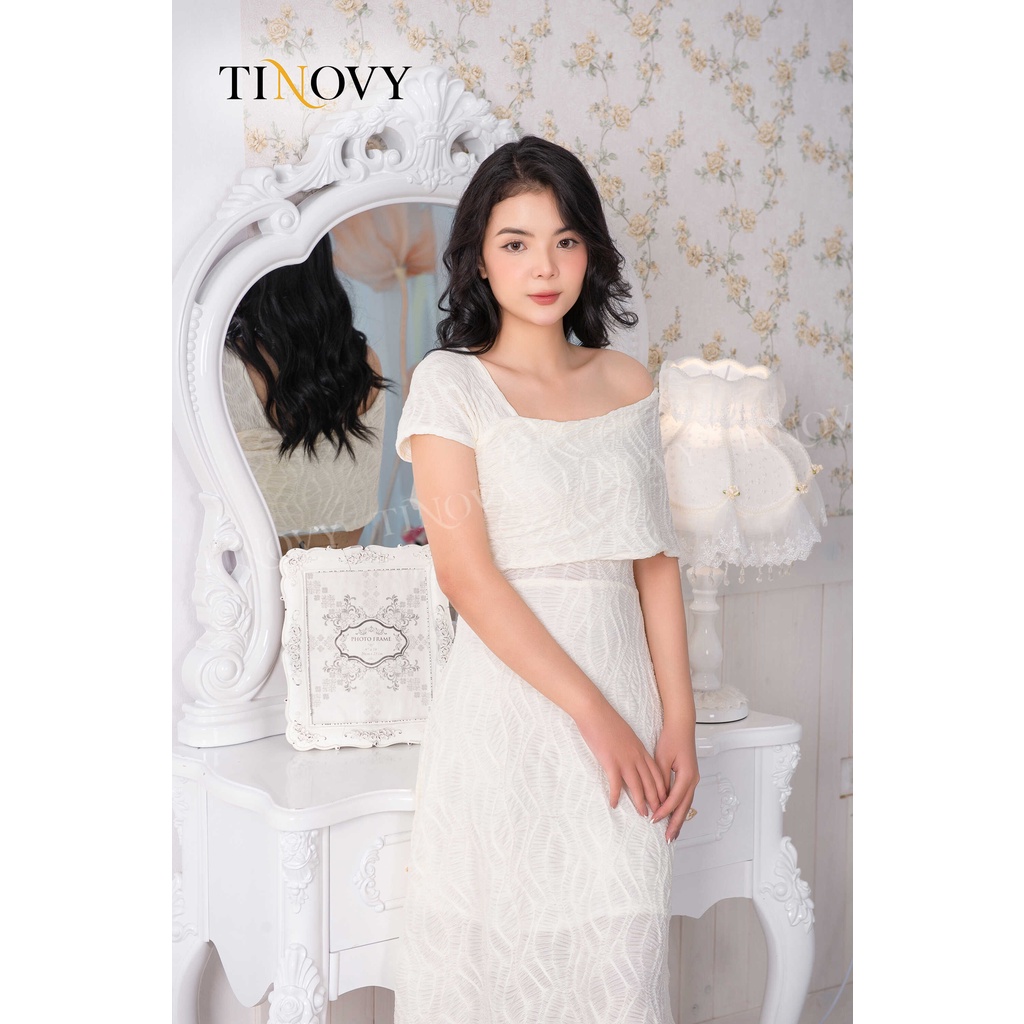 Đầm Vai Lệch Xòe TINOVY D2259