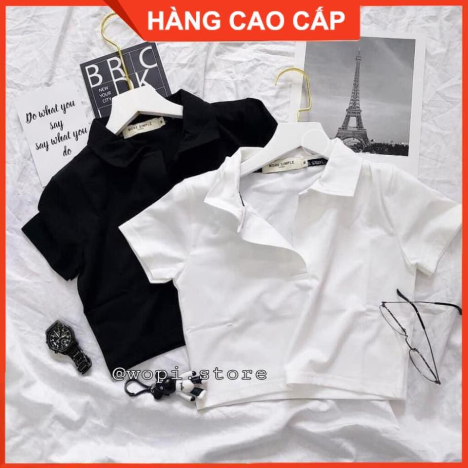 Áo Croptop Cổ Trụ PLO Tay Ngắn Dáng Ôm Ulzzang, Áo Croptop Có Cổ - [HÀNG CAO CẤP] | BigBuy360 - bigbuy360.vn