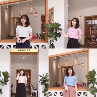 Bán sỉ áo sơ mi bèo cổ voan 2 lớp