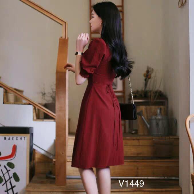 [Nhập WAMAR931 giảm ngay 15k]Đầm đỏ tay bồng sang trọng V1449_Zin Boutique [Kèm ảnh thật] | BigBuy360 - bigbuy360.vn