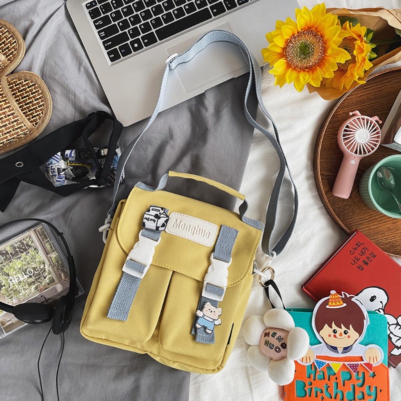 Túi Vải Vuông Đeo Chéo Vai Thời Trang Dành Cho Nữ