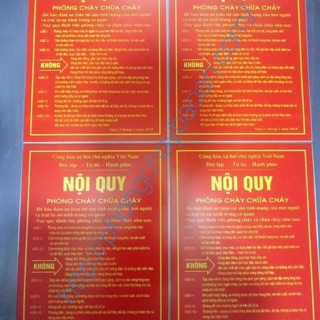 Bảng nội quy chữa cháy tôn thép
