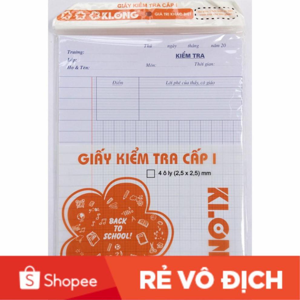 Giấy kiểm tra KLONG  4oly (2.5x2.5) 100/92; MS: 011N