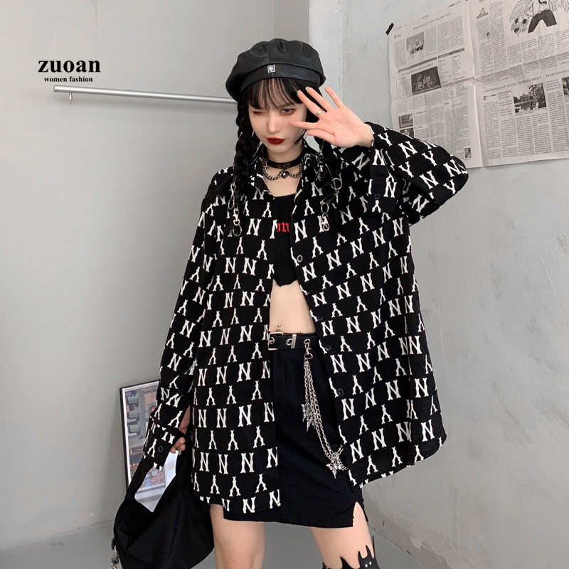 Áo kiểu nữ SUXI dài tay cổ tròn thời trang Hàn