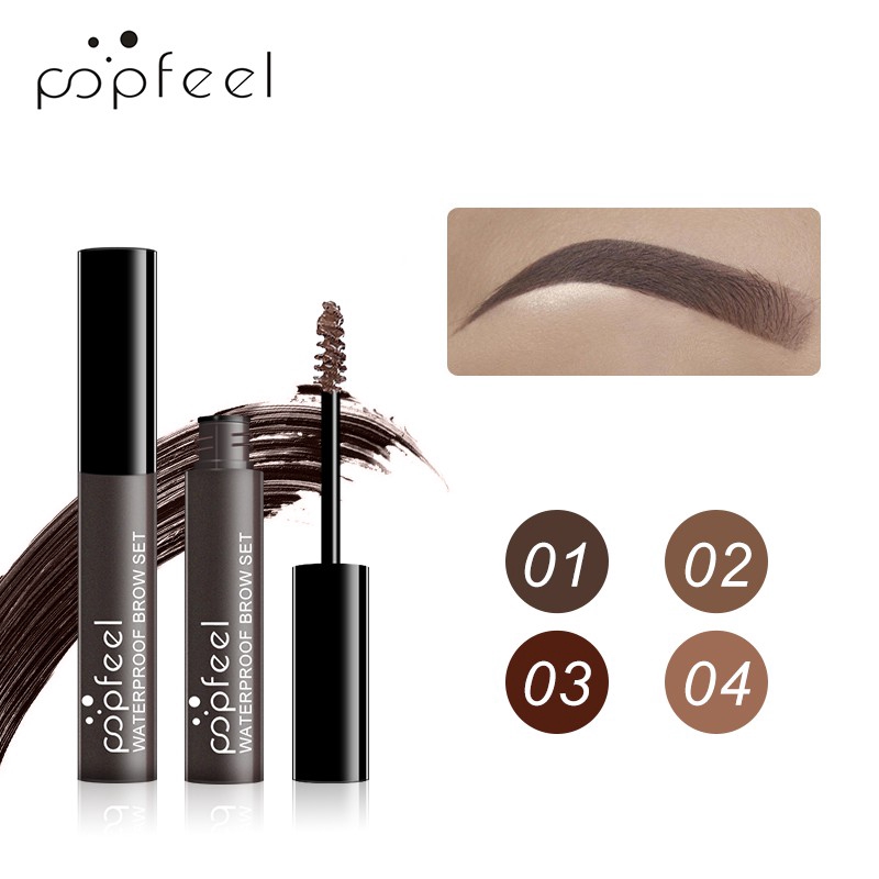 Gel kẻ lông mày POPFEEL làm dày tự nhiên chống thấm nước chó 4 màu để chọn lựa