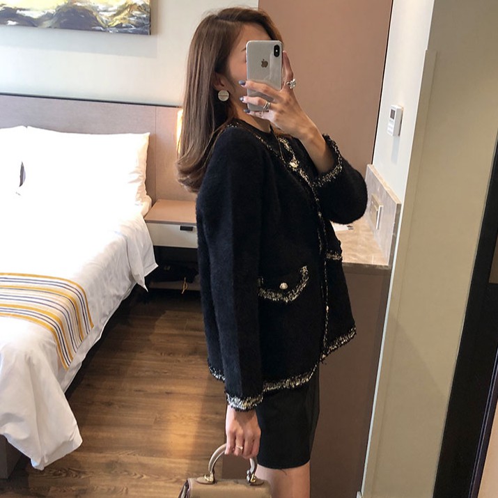 (HÀNG ORDER) Áo len lông viền tweed GNCM | BigBuy360 - bigbuy360.vn